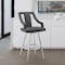 Armen Living Maxen 26" Gray Faux Leather and Brushed Stainless Steel Swivel Bar Stool LCMXBABSGR26 - alternate 6
